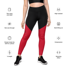 Load image into Gallery viewer, Logo Anniversary Leggings (red/black)